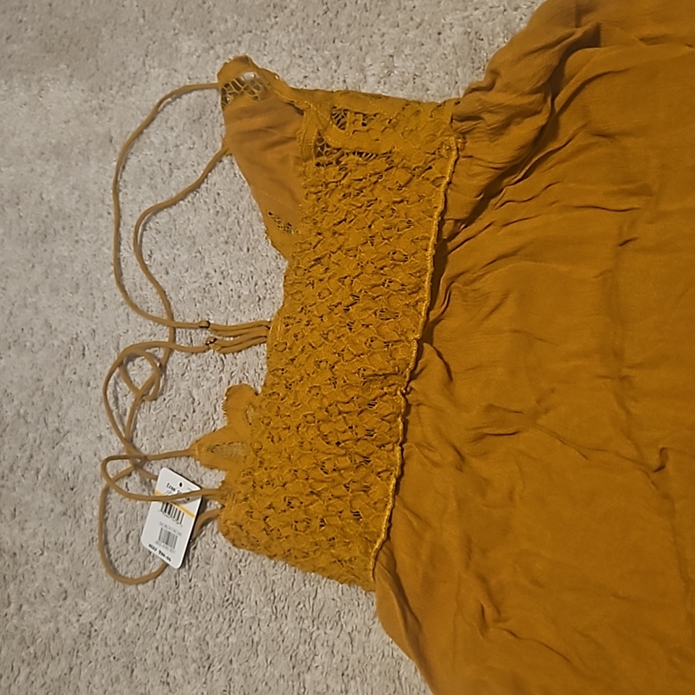 Free People One Delia Slip - Mustard - Picture 4 of 5